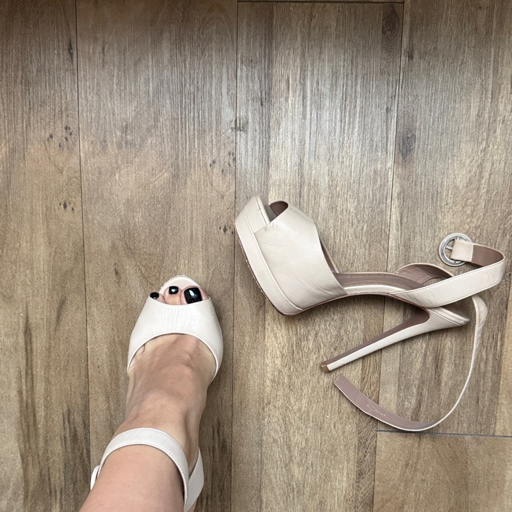 Corso Como Cream Peep-Toe Platform Heels. Very comfortable